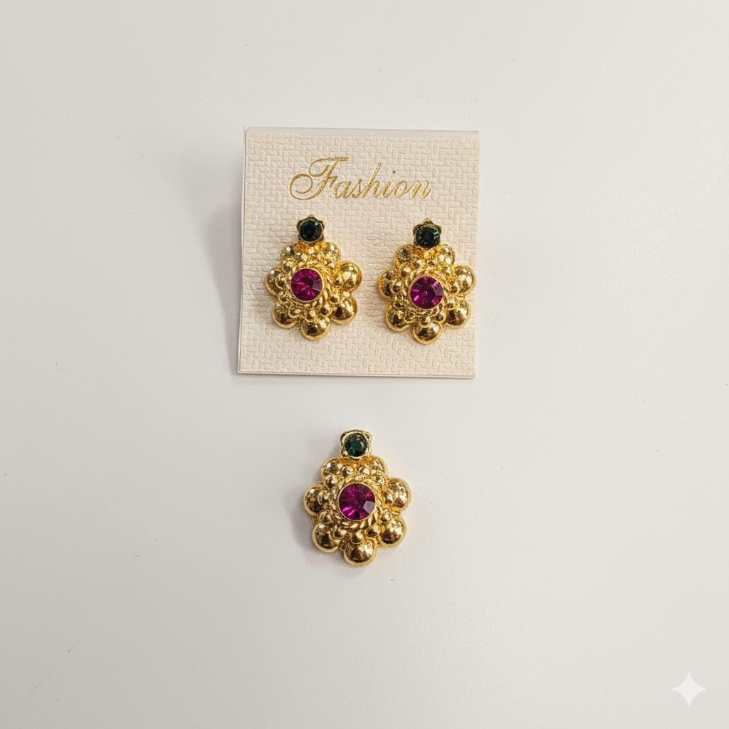 Kolhapuri Saaj Pendant with Earrings