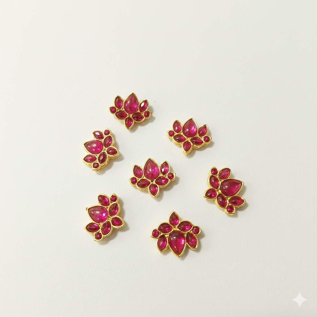 Lotus Kundan, 20*17mm